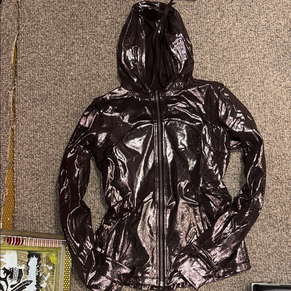 Lululemon Y-3 Shimmering Brown burgundy zip up hooded Jacket